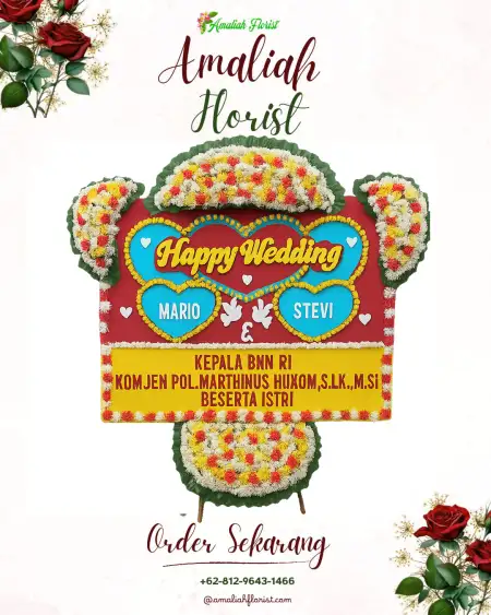Papan Bunga Pernikahan Sarudik